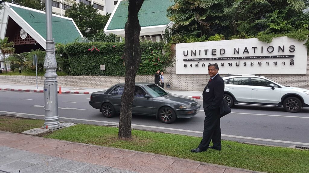 The principal of Modernage Public School, seated at their desk, showcasing leadership and dedication in the school's administrative environment.