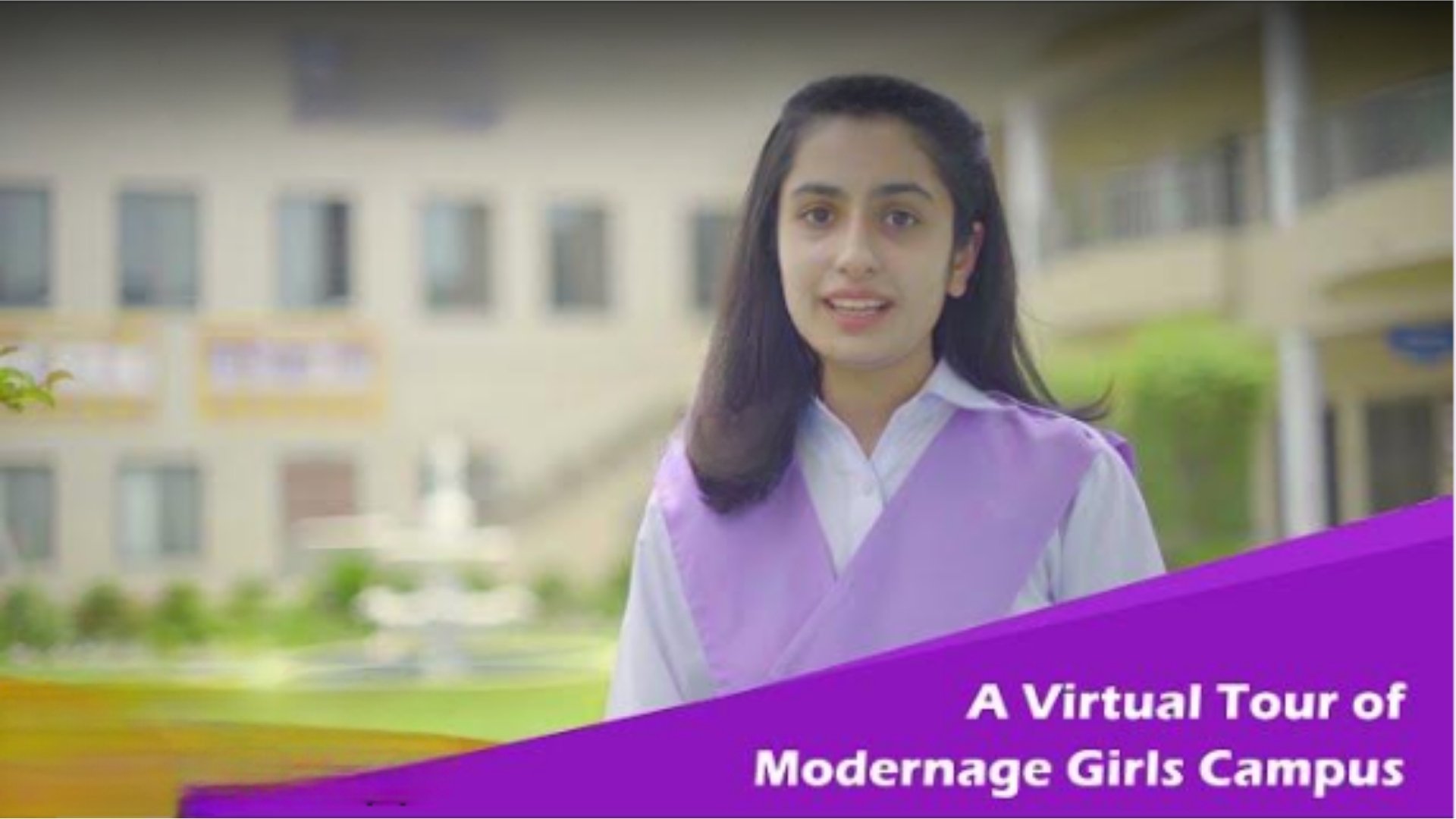 Student introducing Modernage girls campus tour